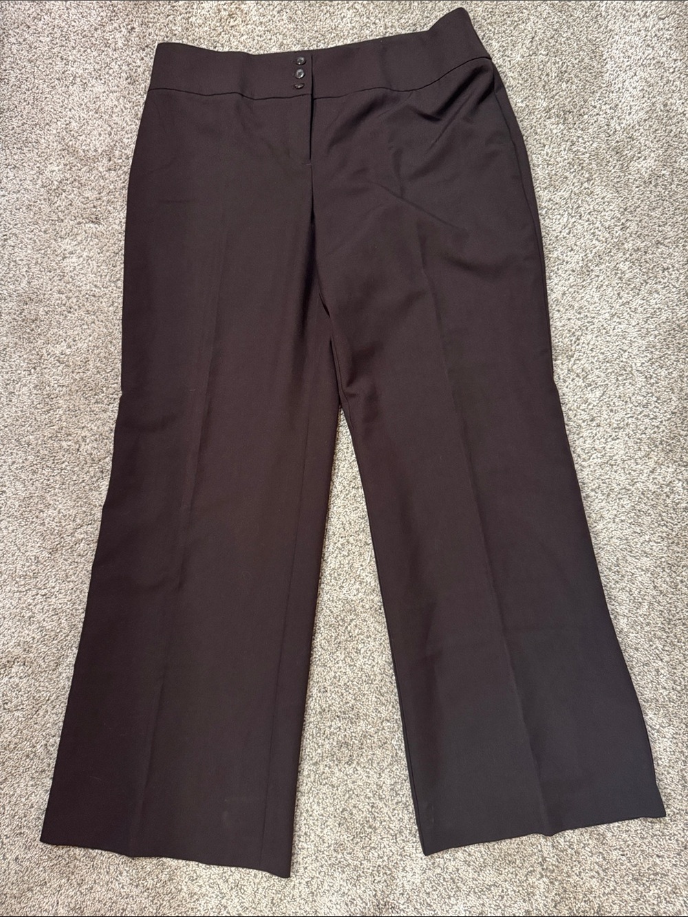 Style & Co. Dark Brown Wide-Leg Dress Trousers Size 16